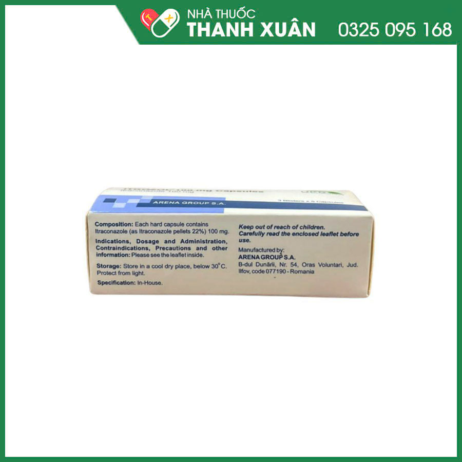 Itrozol 100mg capsules thuốc điều trị nhiễm nấm da, lang ben và nấm toàn thân